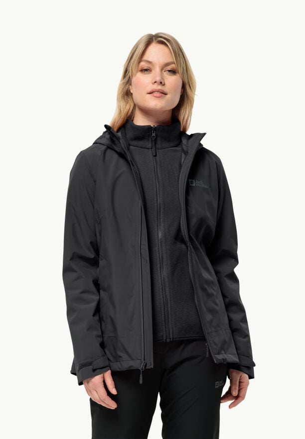 Jack Wolfskin Moonrise 3IN1 Kadın Outdoor Mont-1115621BLK