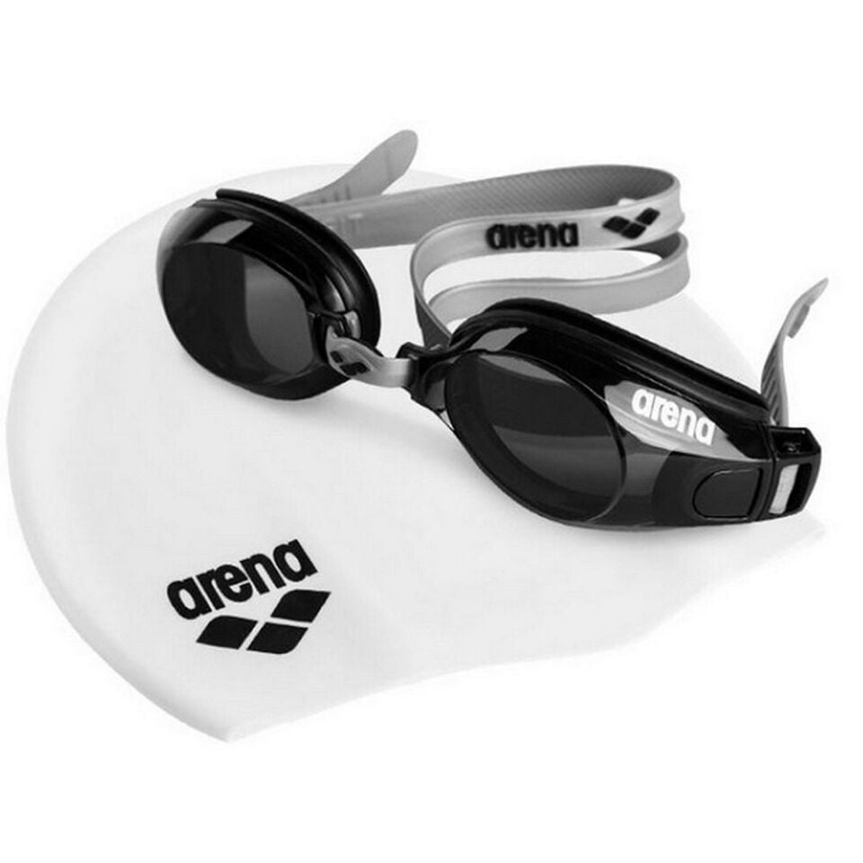 Arena Pool Set Unisex Gri Yüzücü Bone & Gözlük Seti-AR9242255