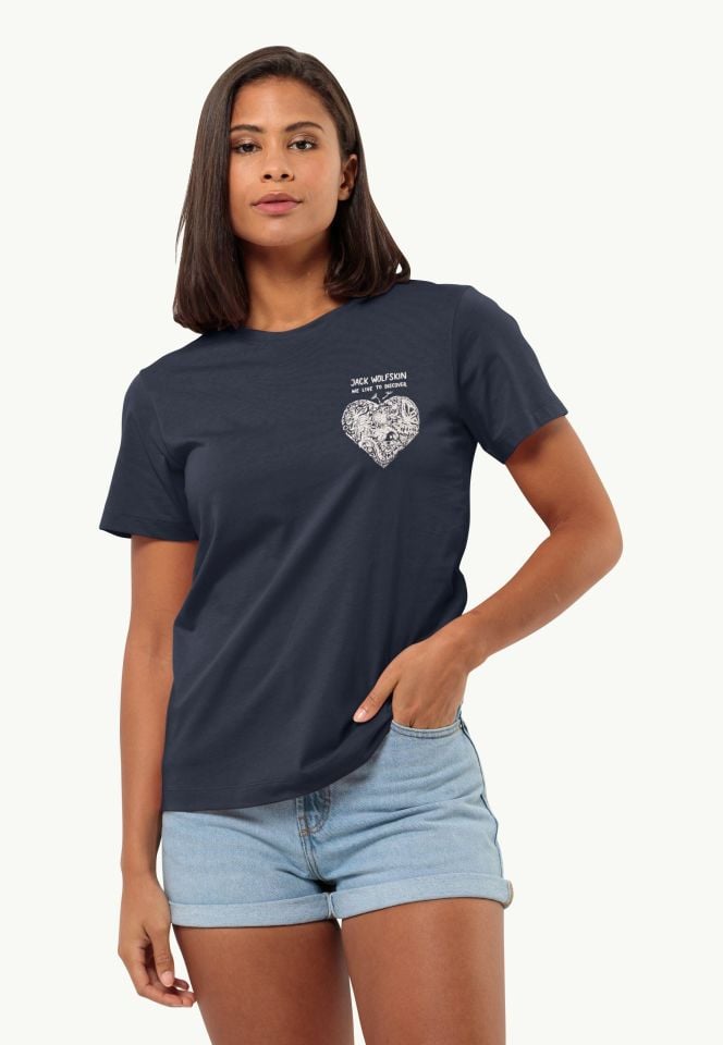 Jack Wolfskin Discover Heart Kadın T-Shirt-1809701