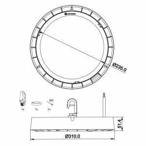 Ledvance High Bay Led Armatür Value 200W 6500K 100Deg IP65 90° 93AC230310155