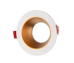 Cata Jaguar Yuvarlak Beyaz+Gold Spot Kasası Gu10 Duy Boş Kasa CT-5042 - BG