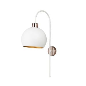 Cata Dekoratif Aplik Beyaz-Gold E27 51cm Ct-8167