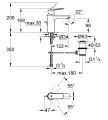 23325000-Grohe Eurosmart Cosmo Sifon Kumandalı Lavabo Bataryası-M-Boyut