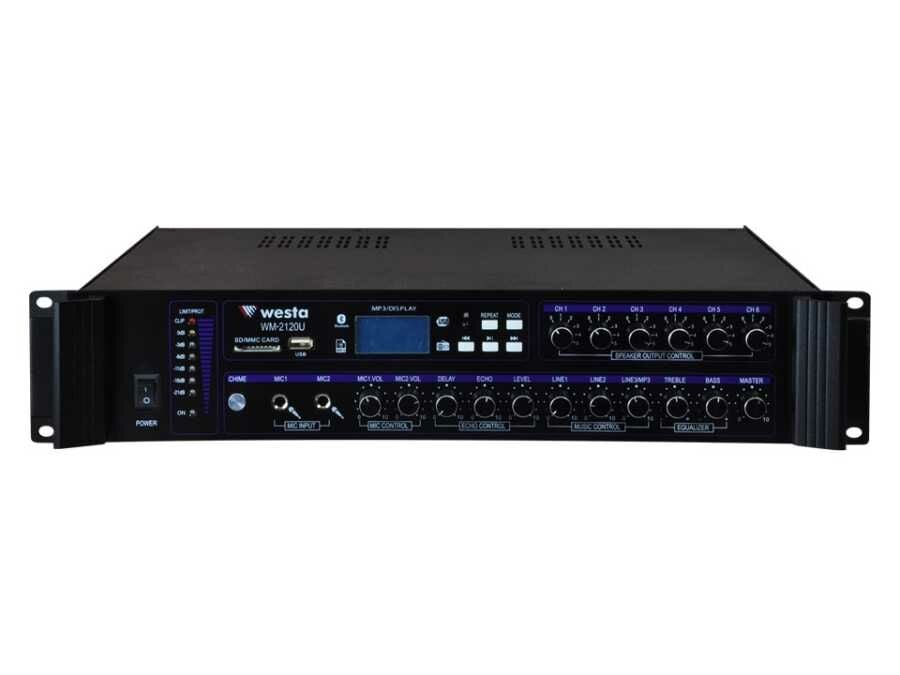 WESTA WM-2120U Trafolu 120 Watt 6 Bölge USB /MP3 Amfi