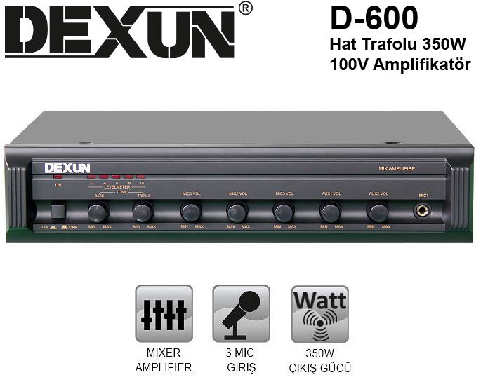 DEXUN D 600 - 350W/100V Hat Trafolu Amfi