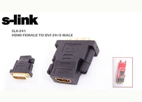 S-LINK SLX-241 HDMI-DVI Dönüştürücü HDMI Dişi DVI 24+5 Erkek