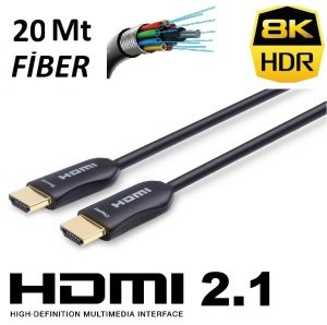 Fiber HDMI 2.1 8K HDR Kablo 20 mt