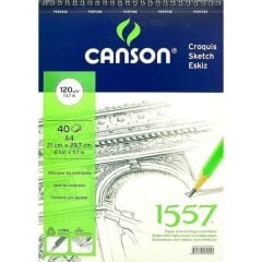 Canson 1557 Eskiz Defteri A4 120 gr 40 Yaprak (Spiralli)