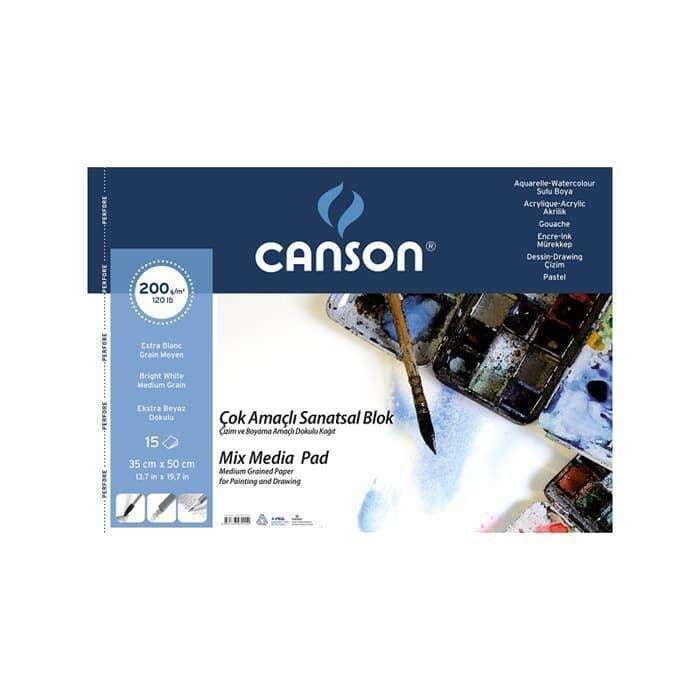 Canson Çok Amaçlı Sanatsal Blok 35x50 cm 200 gr 15 Yaprak (Spiralli)