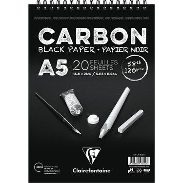 Clairefontaine Carbon Defter 120 gr A5 20 Yaprak (Spiralli)