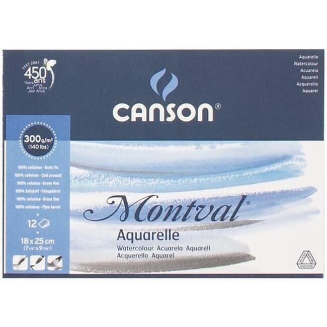 Canson Montval Sulu Boya Blok 300 gr 18x25 cm 12 Yaprak