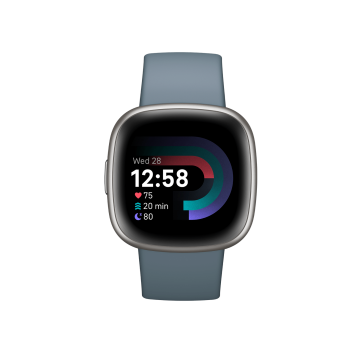 Fitbit Versa 4 Akıllı Saat (Platinyum/Deniz Mavisi)