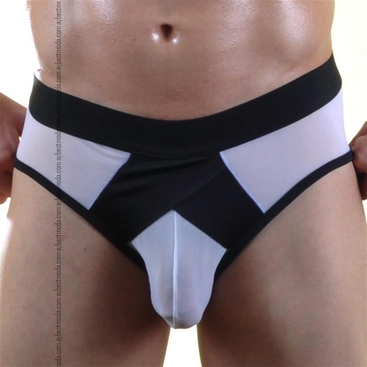 Seksi Transparan Kontras Erkek Slip ABM3040