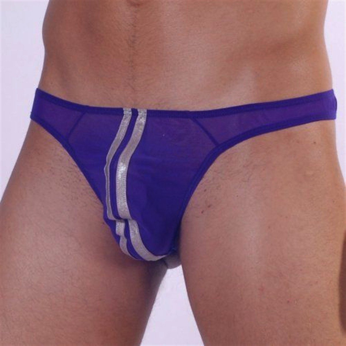 Seksi Mor Tül Transparan Erkek Tanga ABM7090