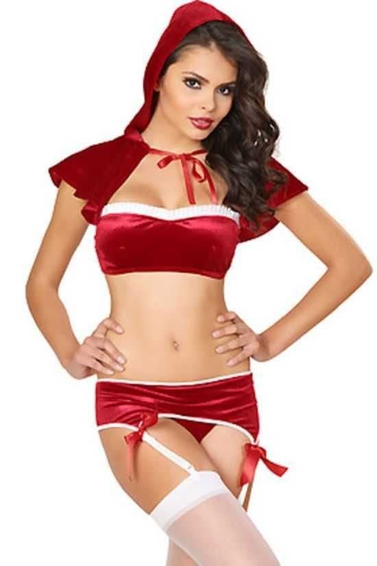 Kırmızı Başlıklı Kız Yılbaşı Kostümü - Yeni Yıl Kostümü - Noel Kostümü  ABM126