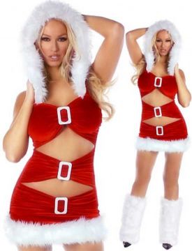 Seksi Mini Yılbaşı Elbisesi Yılbaşı Kostümü - Noel Kostümü ABM163