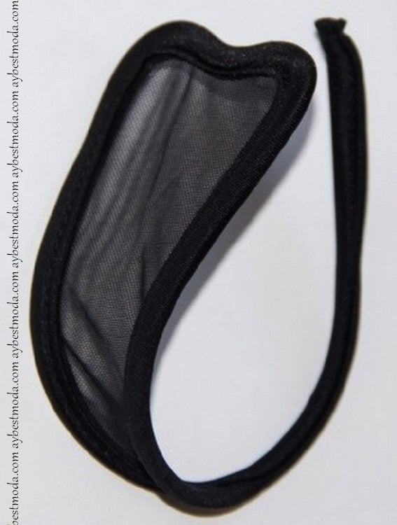 Transparan Siyah C-String ABM6230