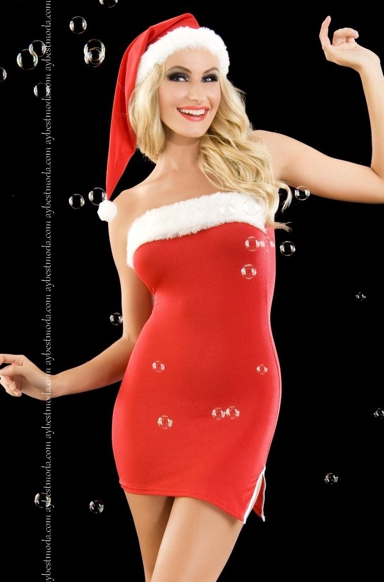Seksi Yılbaşı Elbisesi ABM4257 - Yılbaşı Kostümü - Noel Kostümü