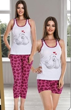 Güvercinli 3' lü Pijama Takım ABM6275