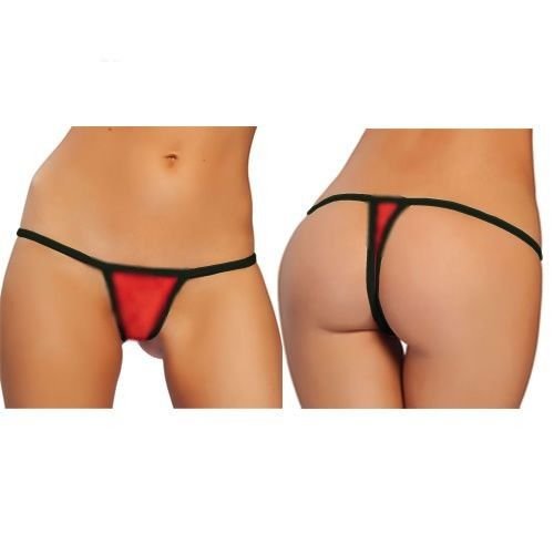 Siyah Kırmızı Transparan Tanga AMB950