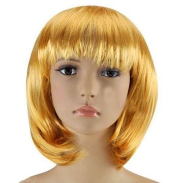 Kısa Küt Sarı Peruk - Party Saç Peruk ABM670