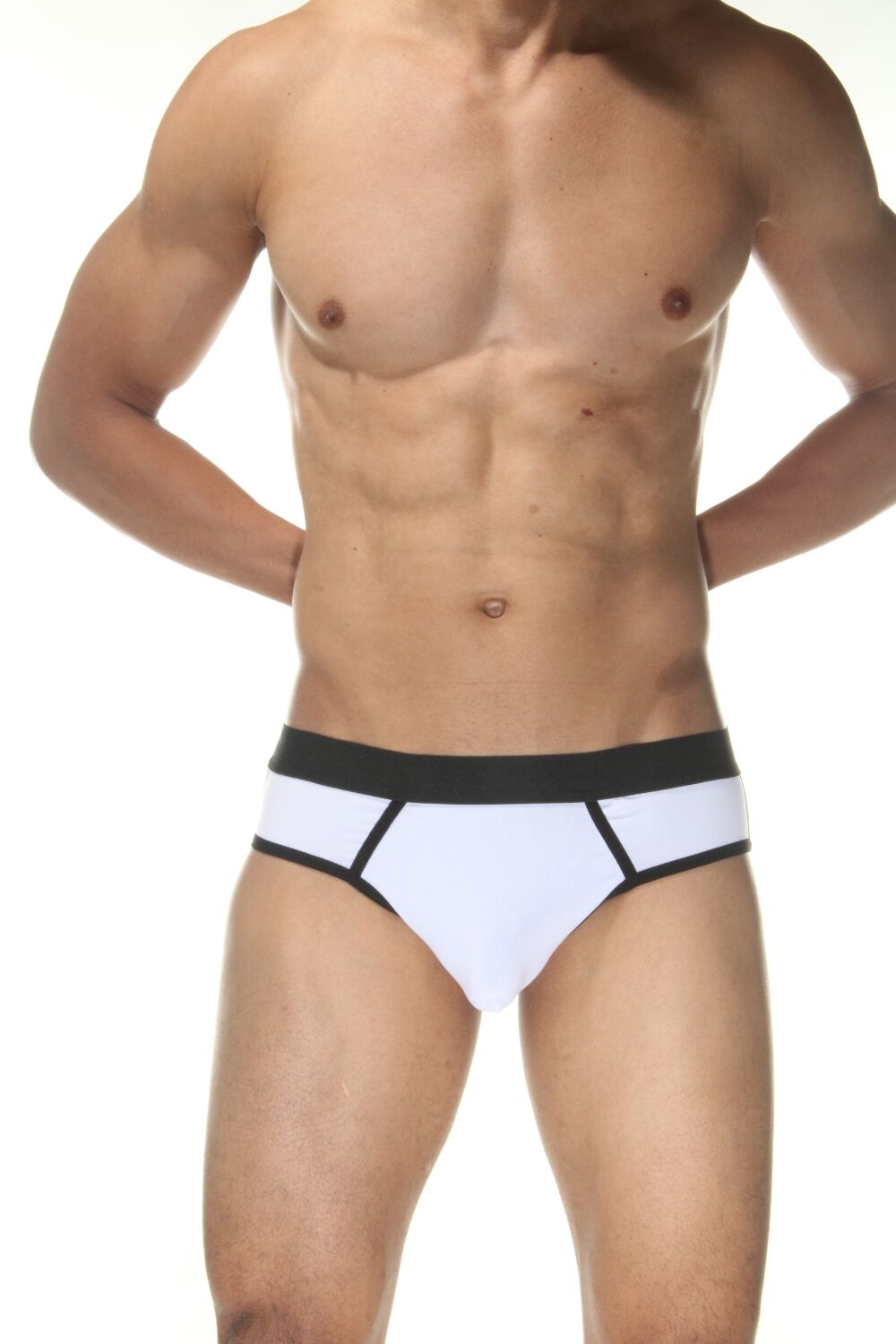 Beyaz Fantezi Erkek İç Çamaşır Jockstrap ABM9745