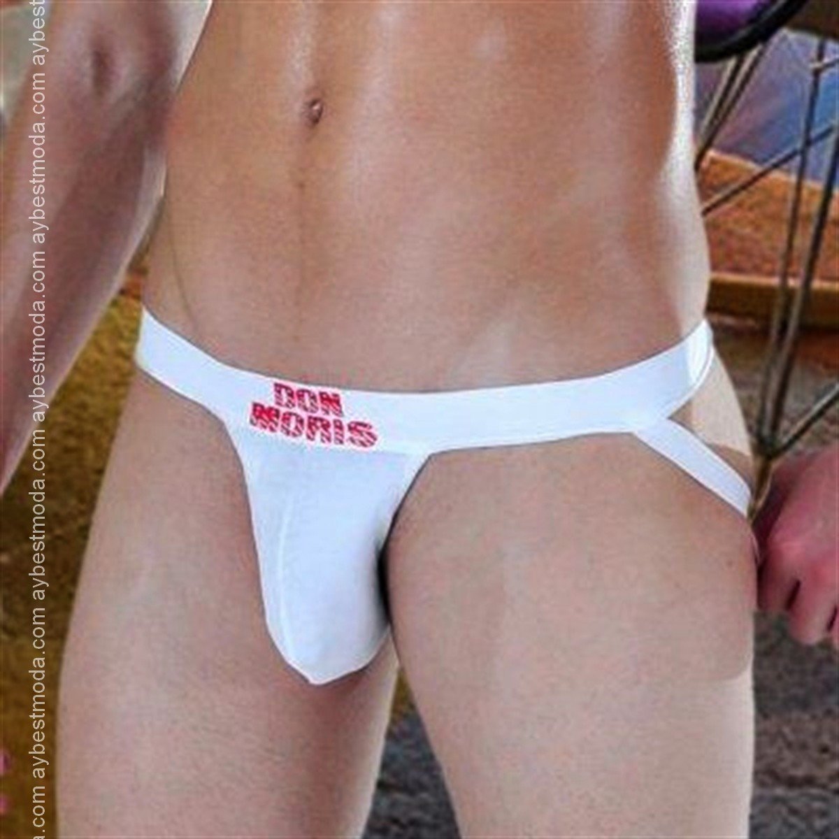 Beyaz Esnek Vücudu Saran Jockstrap ABM2902