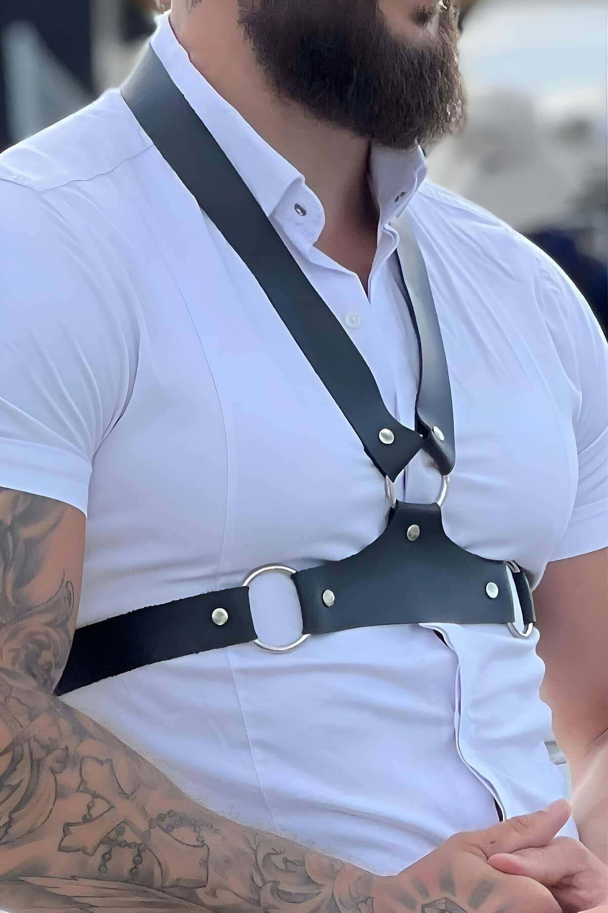 Deri Vücut Kemeri Erkek Harness ABM9951