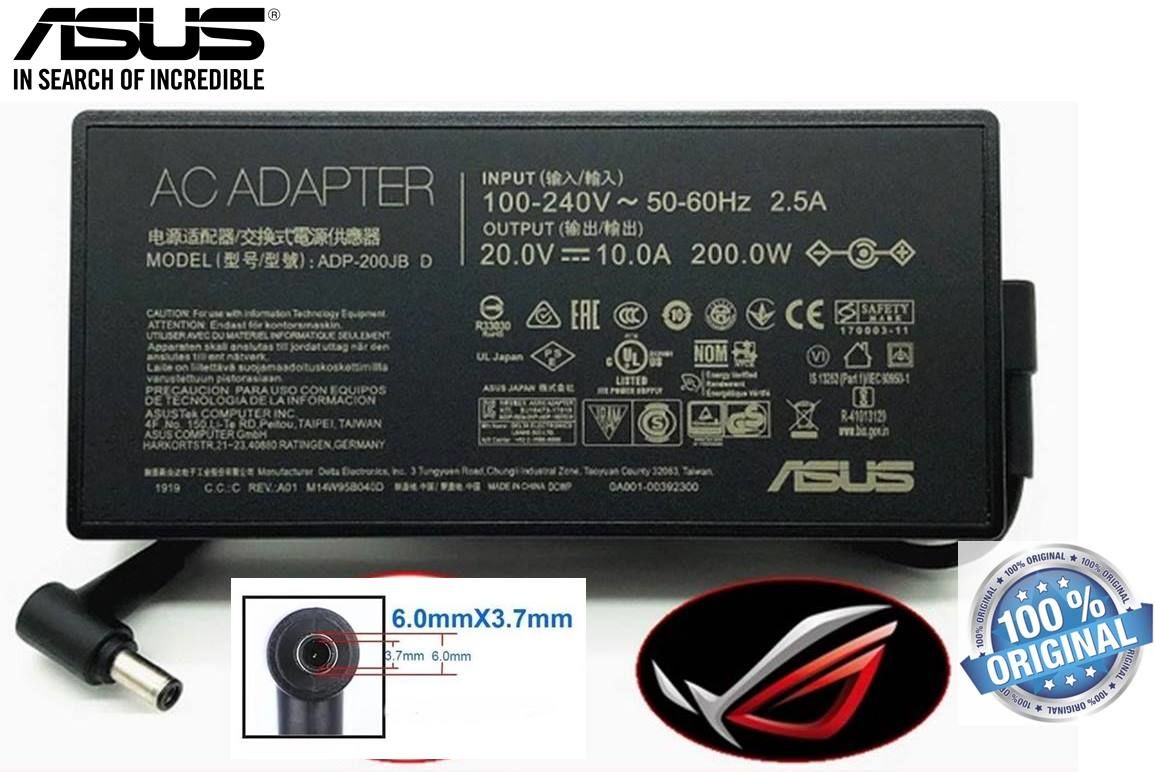 Asus Orjınal ADP-200JB rog Zephyrus, TUF Gaming, ROG Strix 20V.5V 10A 200w İğne Uç 6.0x3.7mm Adaptör Şarj Cihazı Asus Fx505 fx506 Fa506 fx507 fa507