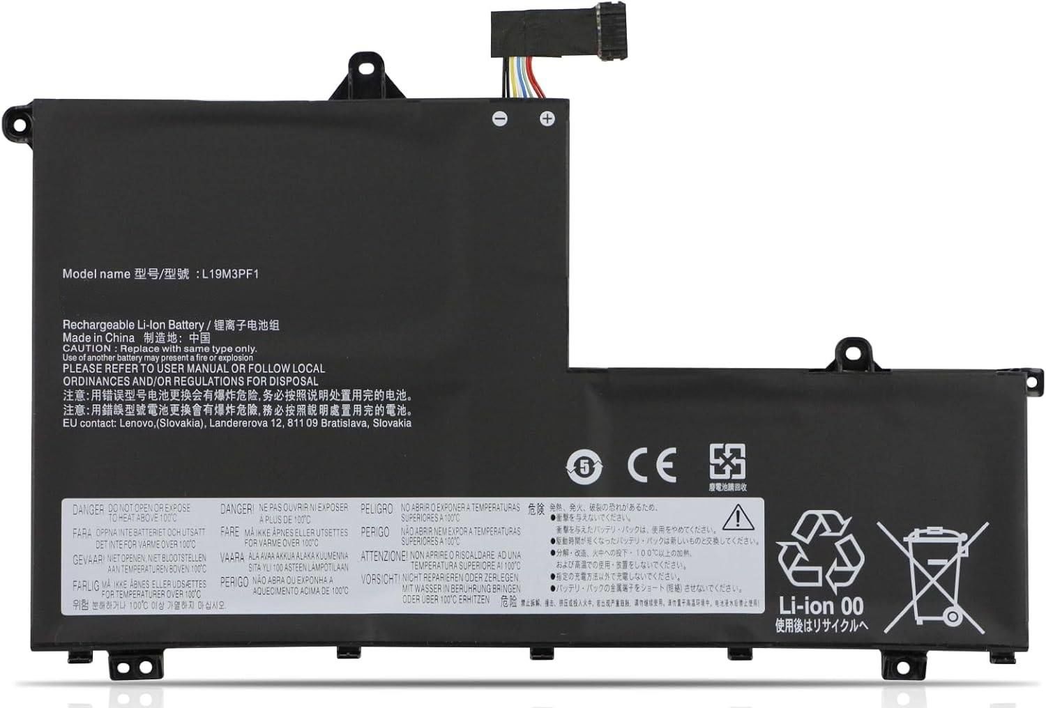 Lenovo ThinkBook 14-IML, 14-IIL, 15-IML, 15-IIL, 20RV, 20RW, 20SL, 20SM, L19C3PF1 L19D3PF1 L19D3PF2 L19L3PF1 L19M3PF1 L19M3PF2 5B10X55572 SB10V25235 5B10W67364 5B10X55569 5B10X55570 5B10V25251 5B10W67255 5B10W67347 5B10V25238 Batarya Pil