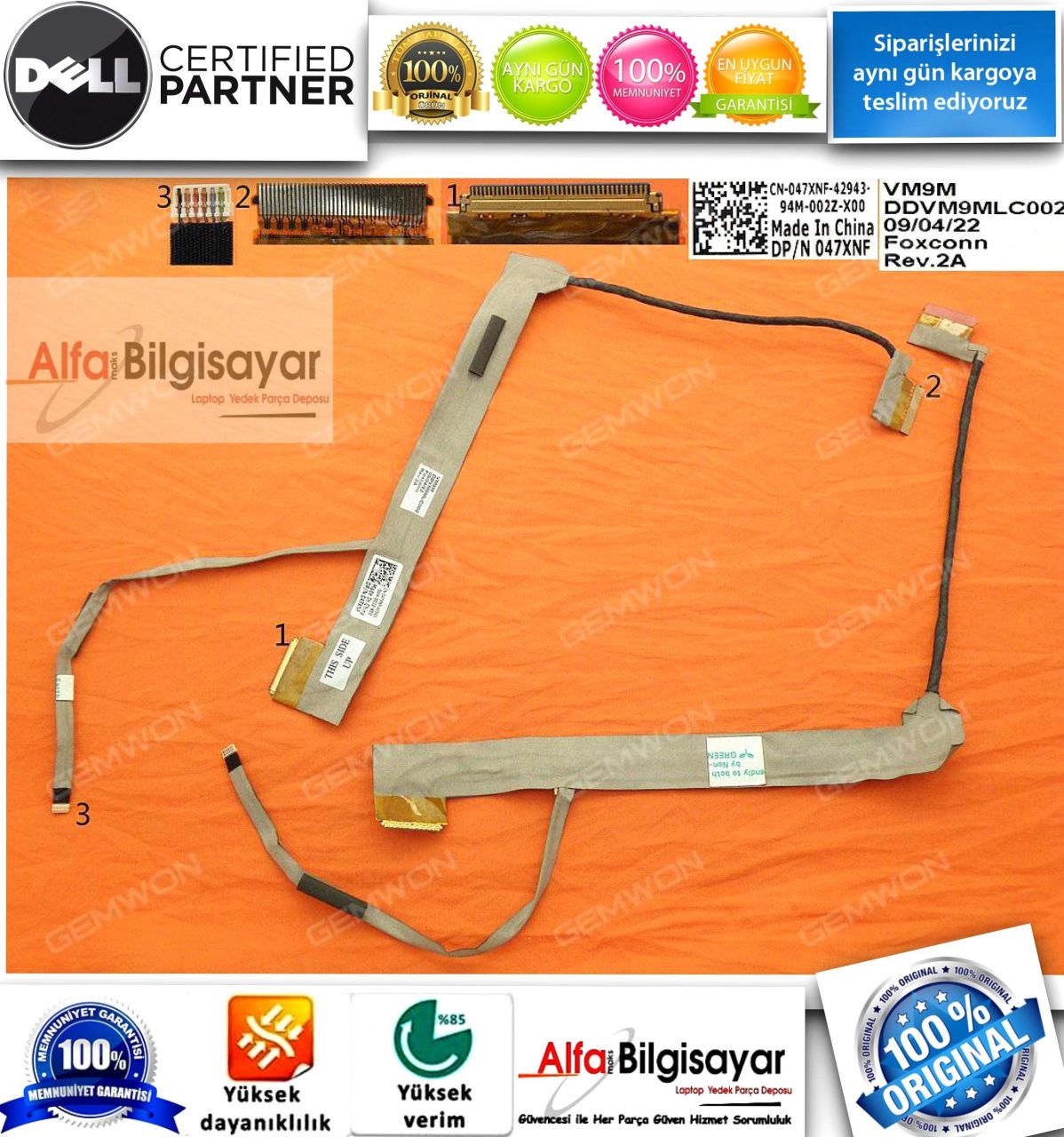 Dell Vostro 1015 Led Cable Ddvm9mlc002 Ddvm9mlc000 Lcd Cable Led Lcd Data Flex Lvds Kablo