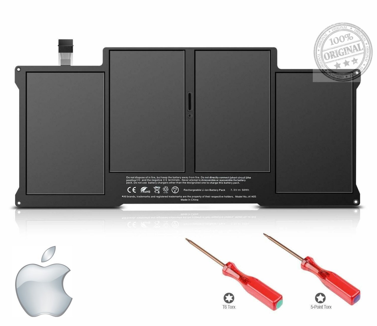 Orjınal Apple Macbook Air 13'' A1369 A1377 A1405 A1466 A1496 Batarya Pil 7.6v 54Wh 7150Mah