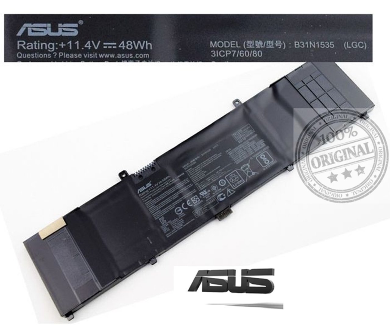 Asus Zenbook UX310, UX310UQ UX410, B31N1535 UX310 UX310UA UX310UF UX410 UX410UA UX410UQ U4000U U400UQ UX410UF RX310U Batarya Pil Orjınal