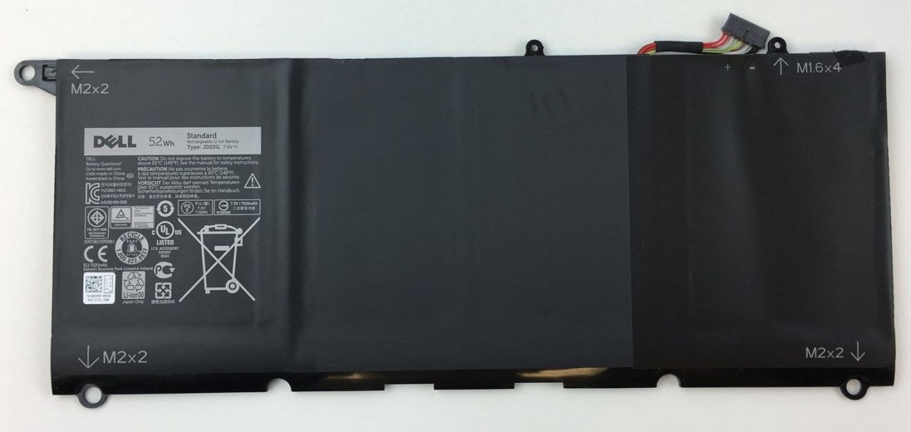 Dell XPS 13 9343 Laptop Battery 7.4V 52Wh JD25G 0N7T6 0DRRP RWT1R Orijinal pil Batarya