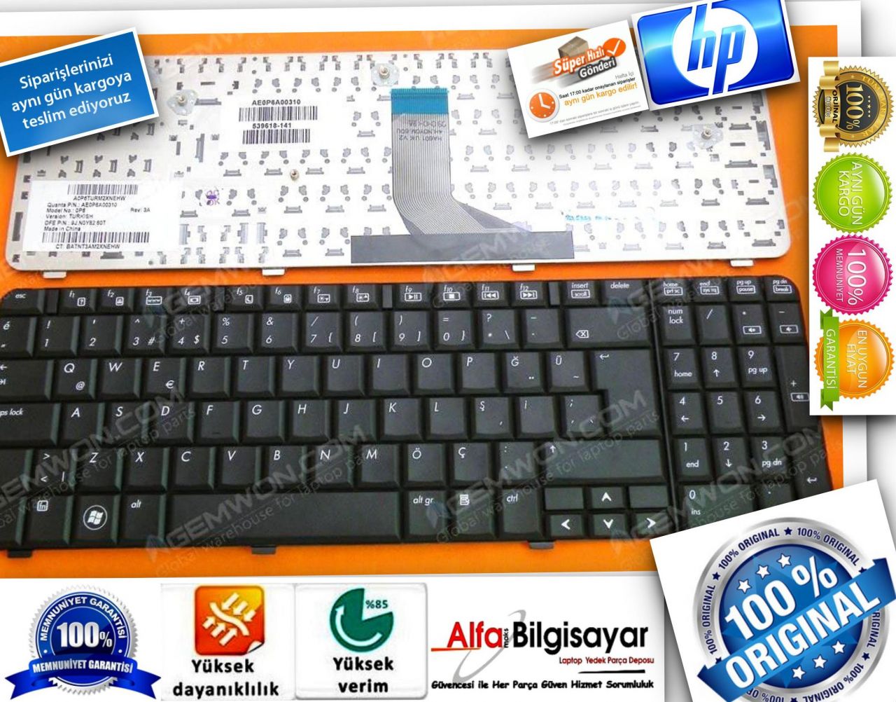 HP Compaq CQ70 G70 Klavye Keyboard Tuş Takımı