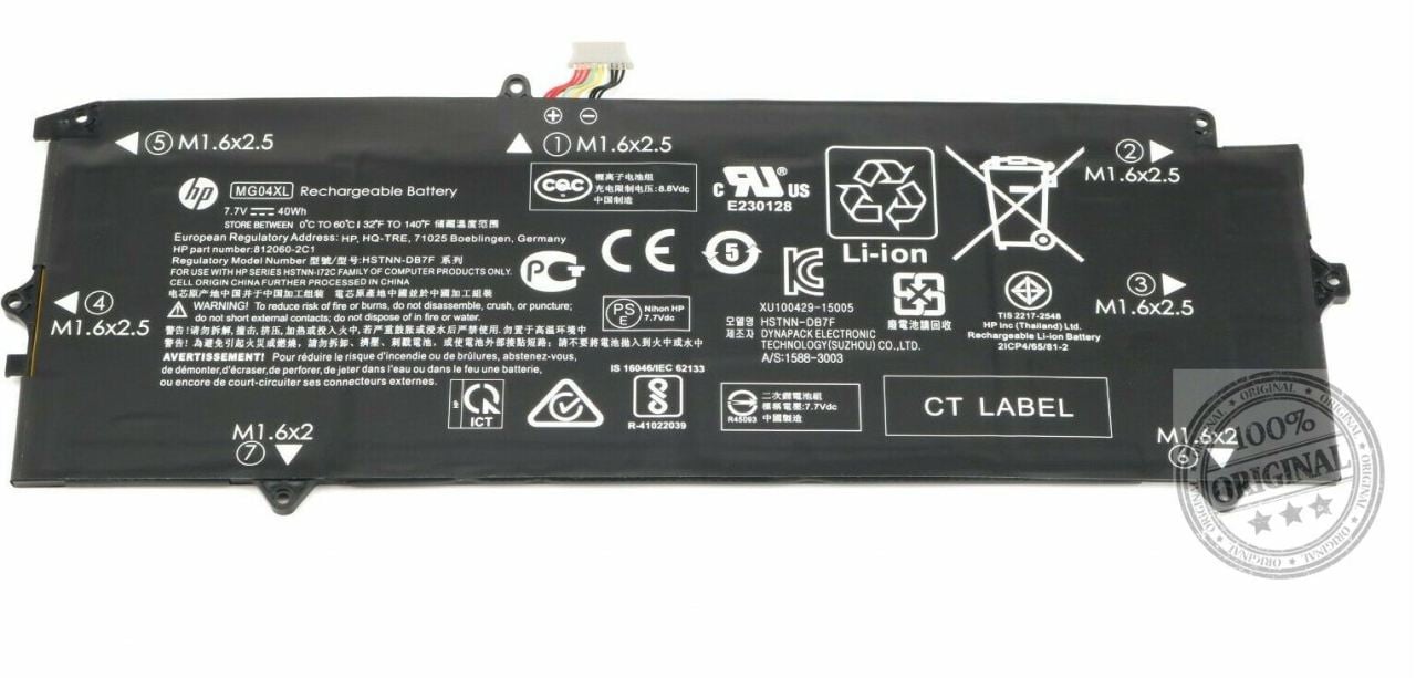 HP Elite x2 1012 G1, MG04 MG04XL 812060-2B1 812060-2C1 812205-001 HSTNN-DB7F   Batarya Orjınal Hp Pil