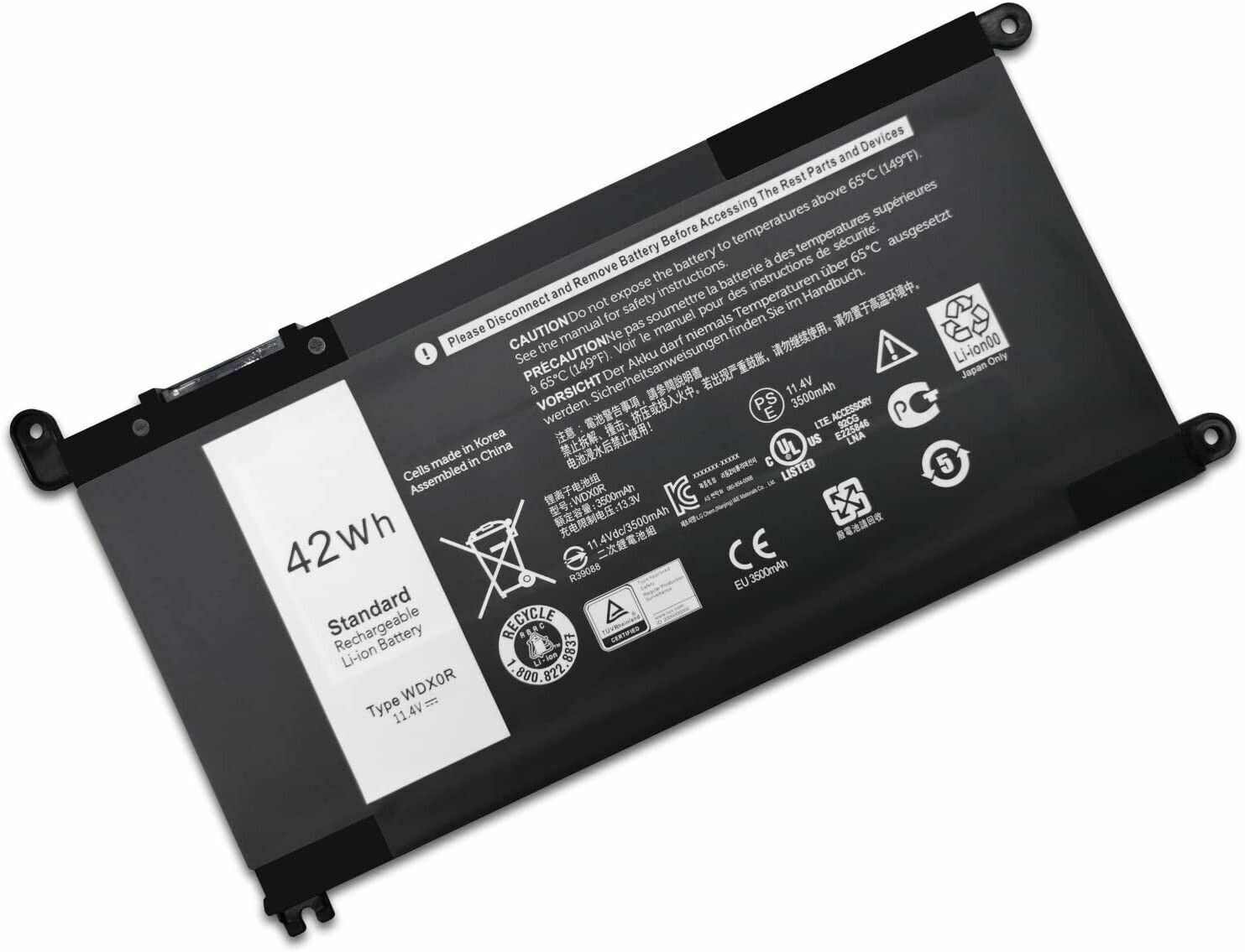 Dell Inspiron P69G p75g P88G 5368 5378 5379 5565 5567 5568 5570 5575 5578 5579 5765 5767 5770 5775 7368 7375 7378 7560 7569 7570 7573 7579 7580 90V7W, 5K9CP, JHXP WDX0R WDXOR 0WDX0R  FC92N, Batarya Pil 11.4V P66F P69G P58F P75G P89G P92G P75F P88G P93G P6