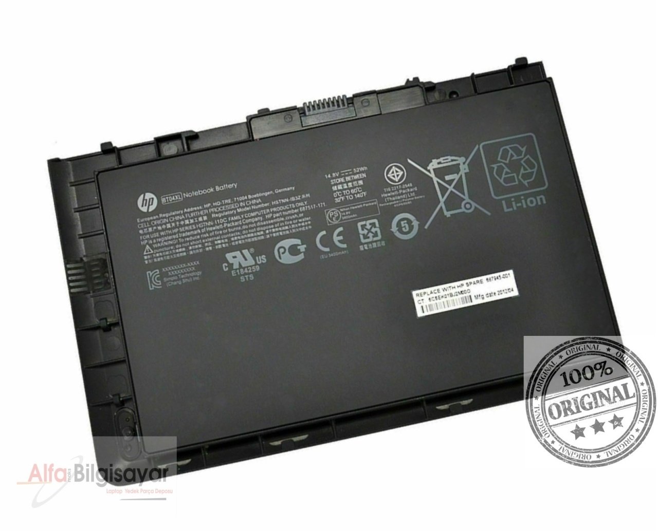 Orjinal Hp Elitebook Folio 9470 9470m 9480m Ba06xl Bt04xl H4q48a 687517-171 687517-2C1 687945-001 696621-001 BA06 BT04 BT04XL H4Q47AA H4Q48AA HQ-TRE HSTNN-110C HSTNN-DB3Z HSTNN-I10C HSTNN-IB3Z Batarya pil