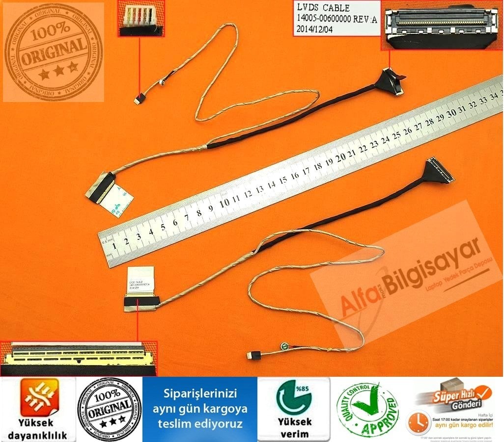 Asus K56 K56c K56cm K56ca S56c A56c Lcd/Led Cable 14005-00600000 Led Lvds Lcd Data Flex Kablo Part