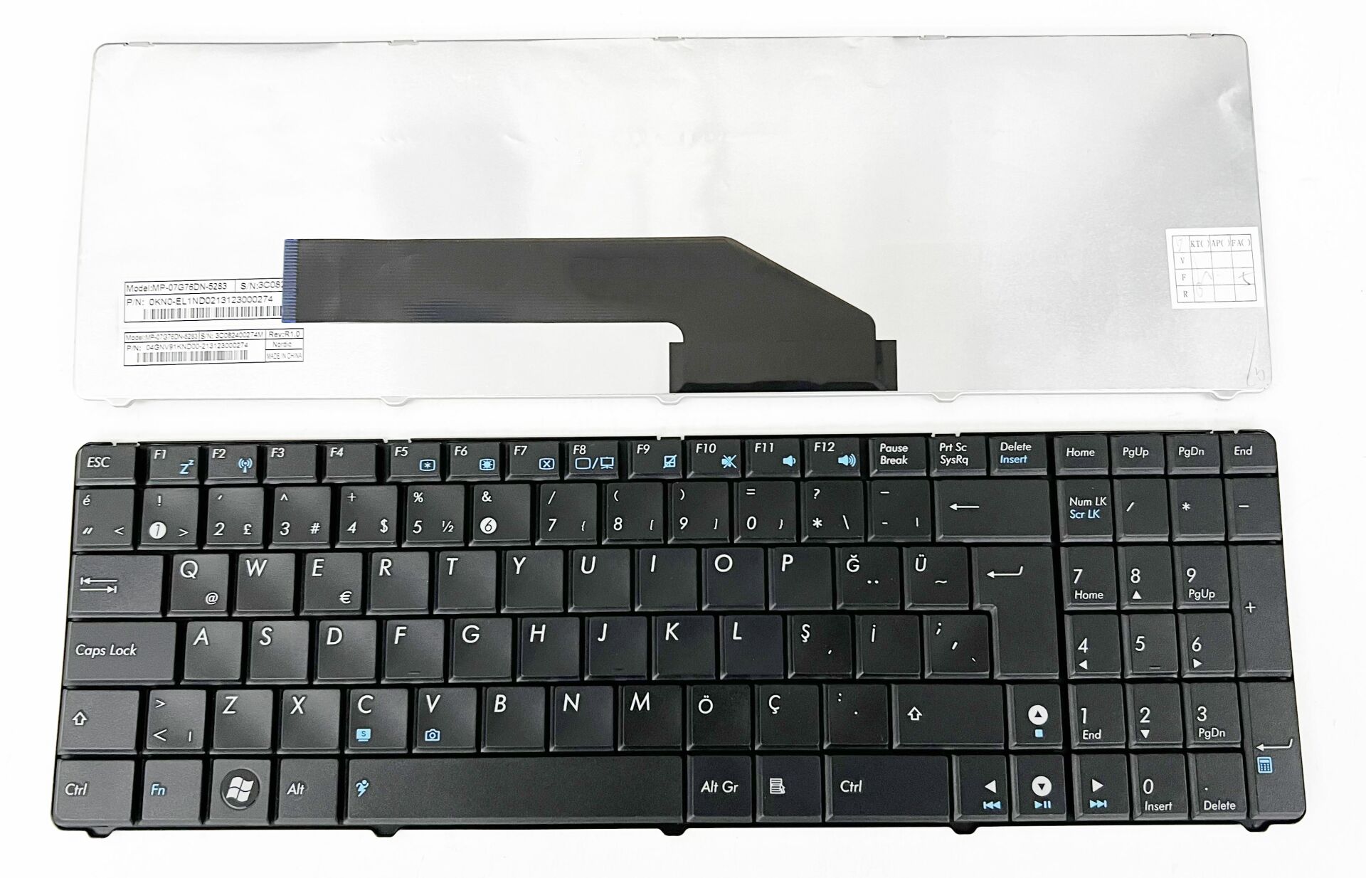 ASUS K50 K50IN Asus F52Q F52 F90 P50 P50IJ K50  K50IP P50 P50I P50IJ K51 K60 K61I K61IC K70 X5 X66 X70 PRO5C kLAVYE