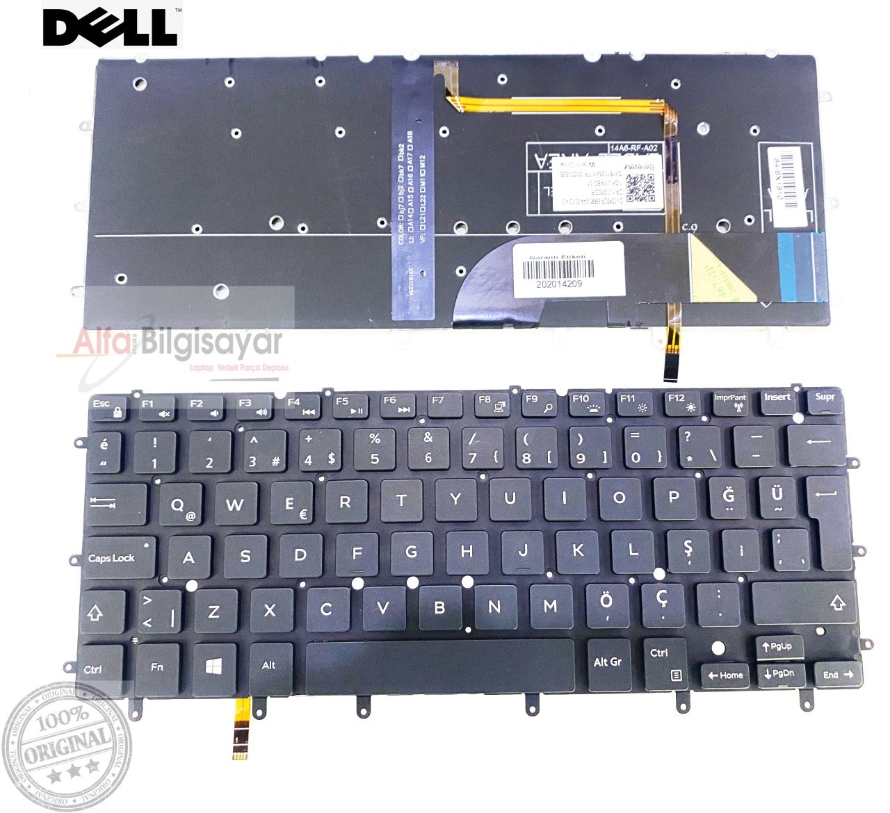 Dell XPS 13 9343, XPS 9350, XPS 9360, 13-7347, 13-7352, 7353 7359 7348 7548 7547 Klavye DKDXH, NSK-LS0BW 7DTJ4, 8FC81 NSK-LS0BQ, AEAM6R00010 AEAM6U00010 07DTJ4, 08FC81 102-14A63LHD01 14A6-RF-A02 PK1316I1A00, 04XVX6 RC90R, 0DKDXH Klavye Aydınlatmalı