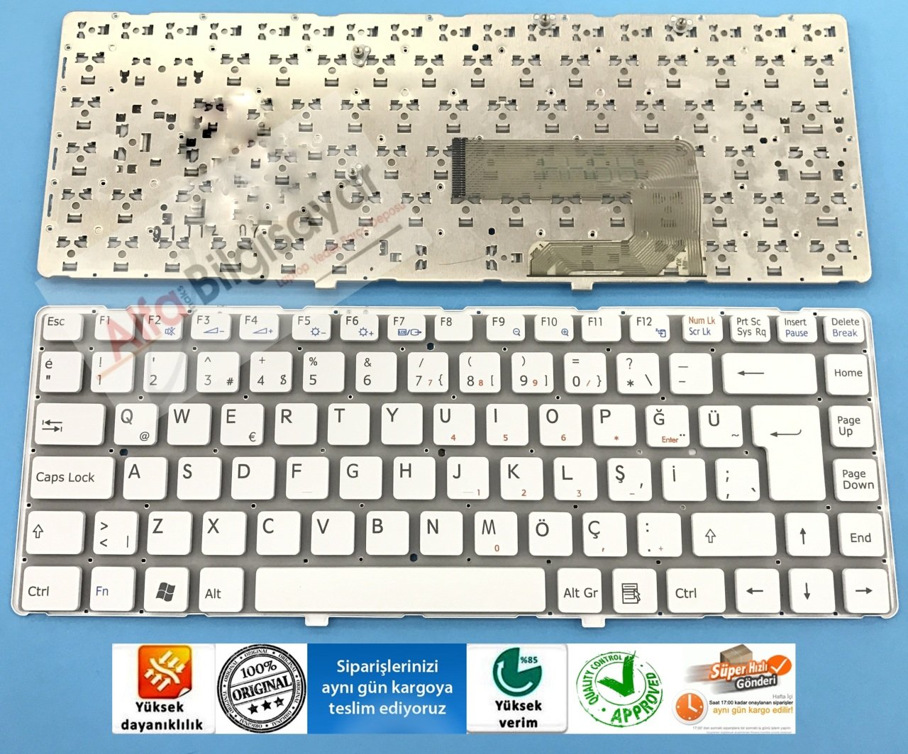 SONY VAIO VGN-NW VGN NW PCG-7171M PCG-7181M Klavye Tuş Takımı Beyaz Renk