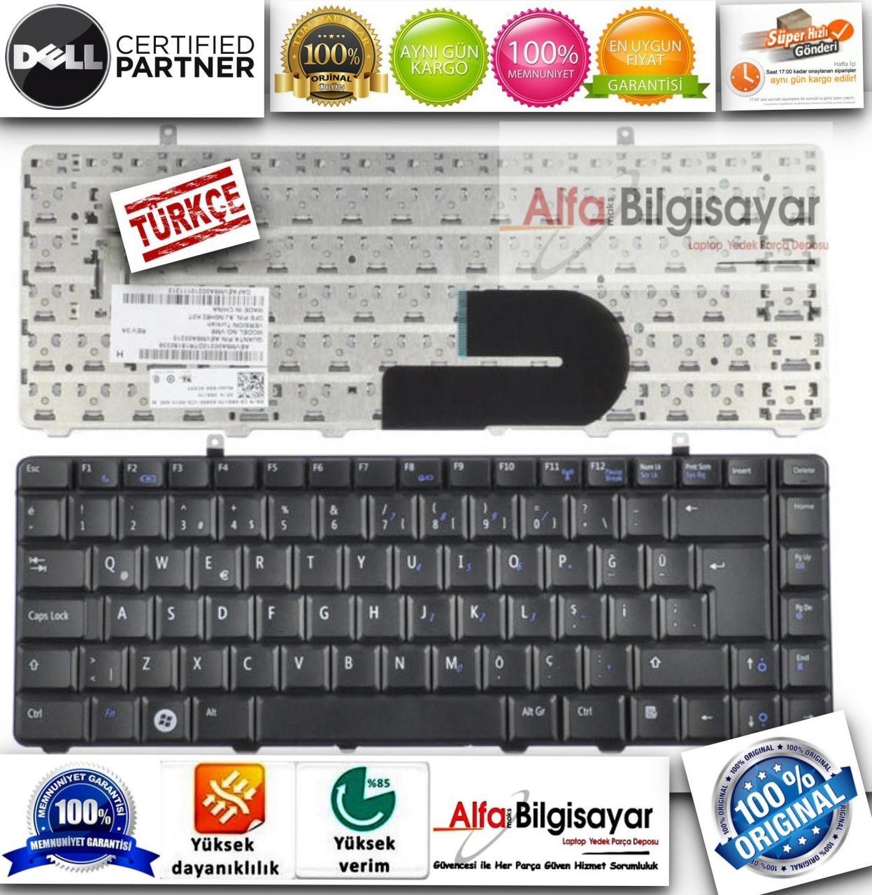 Dell A840 A860 1088 1014 1015 PP37L NSK-DCK01 AEVM8U00210 Vm8 türkçe Klavye Tuş Takımı