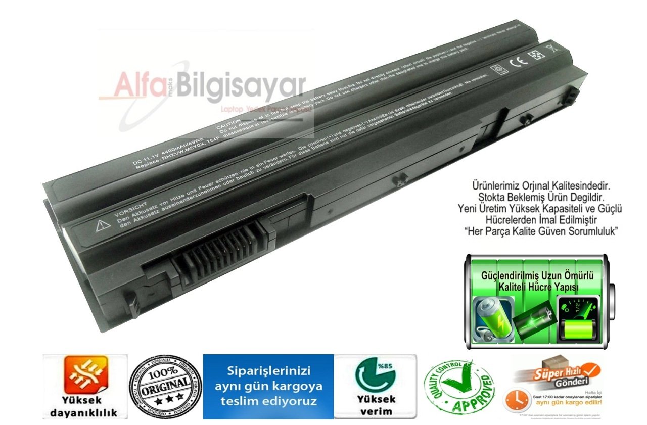 Dell Inspiron 4420 4720 5520 7520 5720 7720 P14f p15f p16g P32G P34G P24F Vostro 3360 3460 3560  Batarya Pil Dell 04NW9  05G67C  312-1163 312-1311  312-1324  451-11694 451-12048  8858X  8P3YX 911MD  DHT0W  HCJWT KJ321  M5Y0X  P8TC7 P9TJ0  PRRRF  T54F3 T54