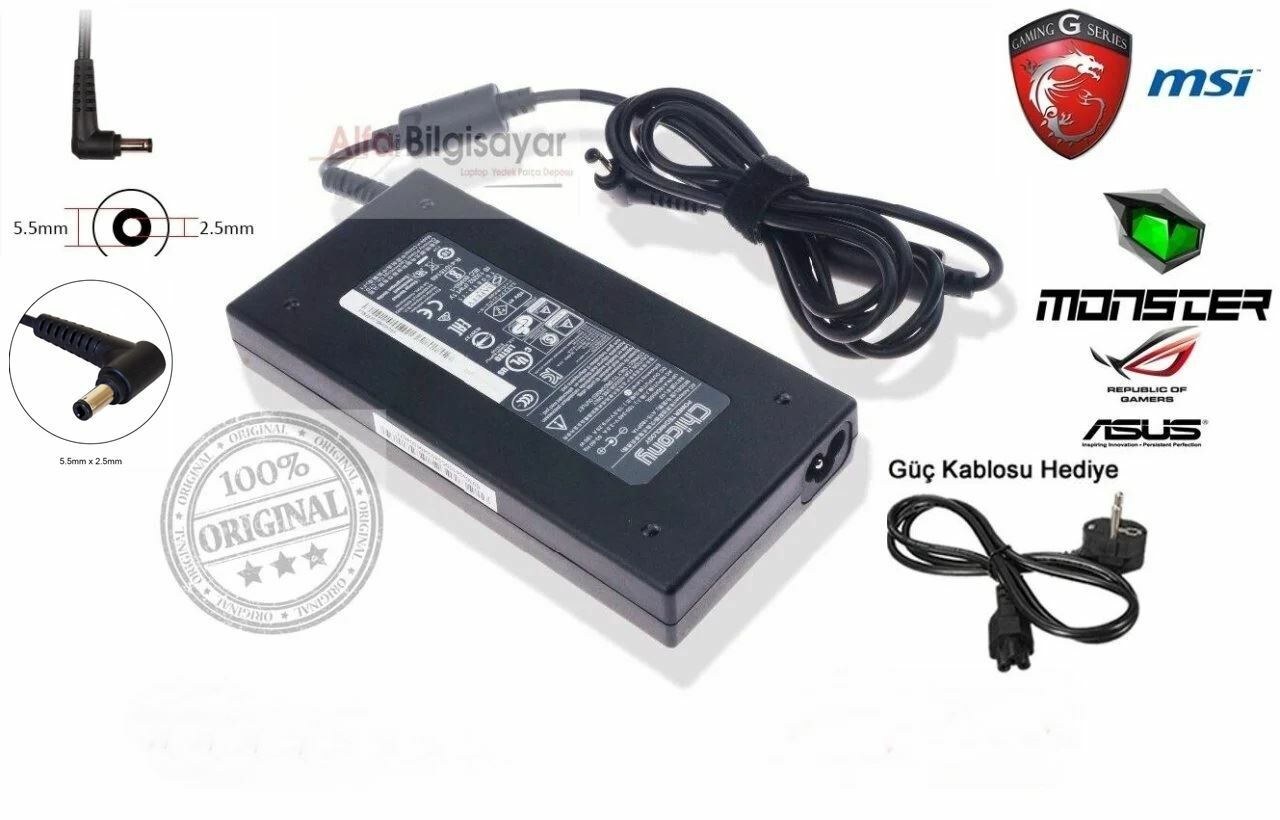 Orijinal Chicony msi Casper Monster 19.5V 7.7A 150W Chicony A14-150P1A 5.5x2.5mm Şarj Cihazı Adaptör