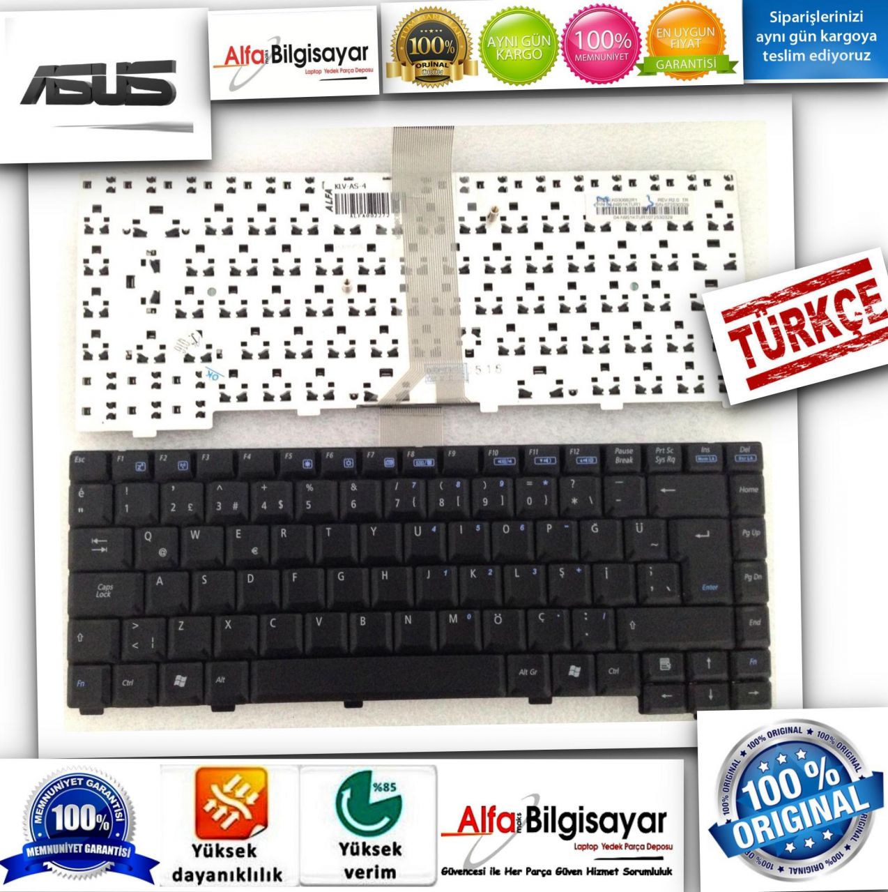 Asus M6000 M6000A M6000C M6000CE M6000N M6000NA M6000NE M6000R M6000RF M6000V M6000V M6000VA  M6 M6A M6C M6CE M6N M6NA M6NE M6R M6RF M6V M6V M6VA  Klavye Tuş Takımı Q-Türkçe