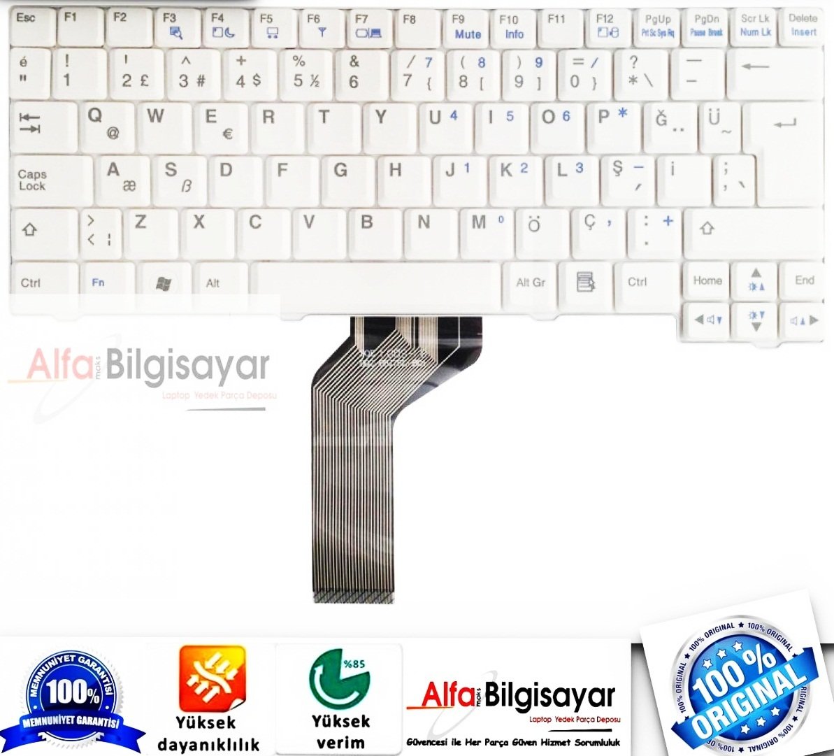 LG X120 LG X130 Serisi Mini Beyaz Klavye Tuş Takımı    Part No: Aeul1a00010 Mp-08J76tq-920