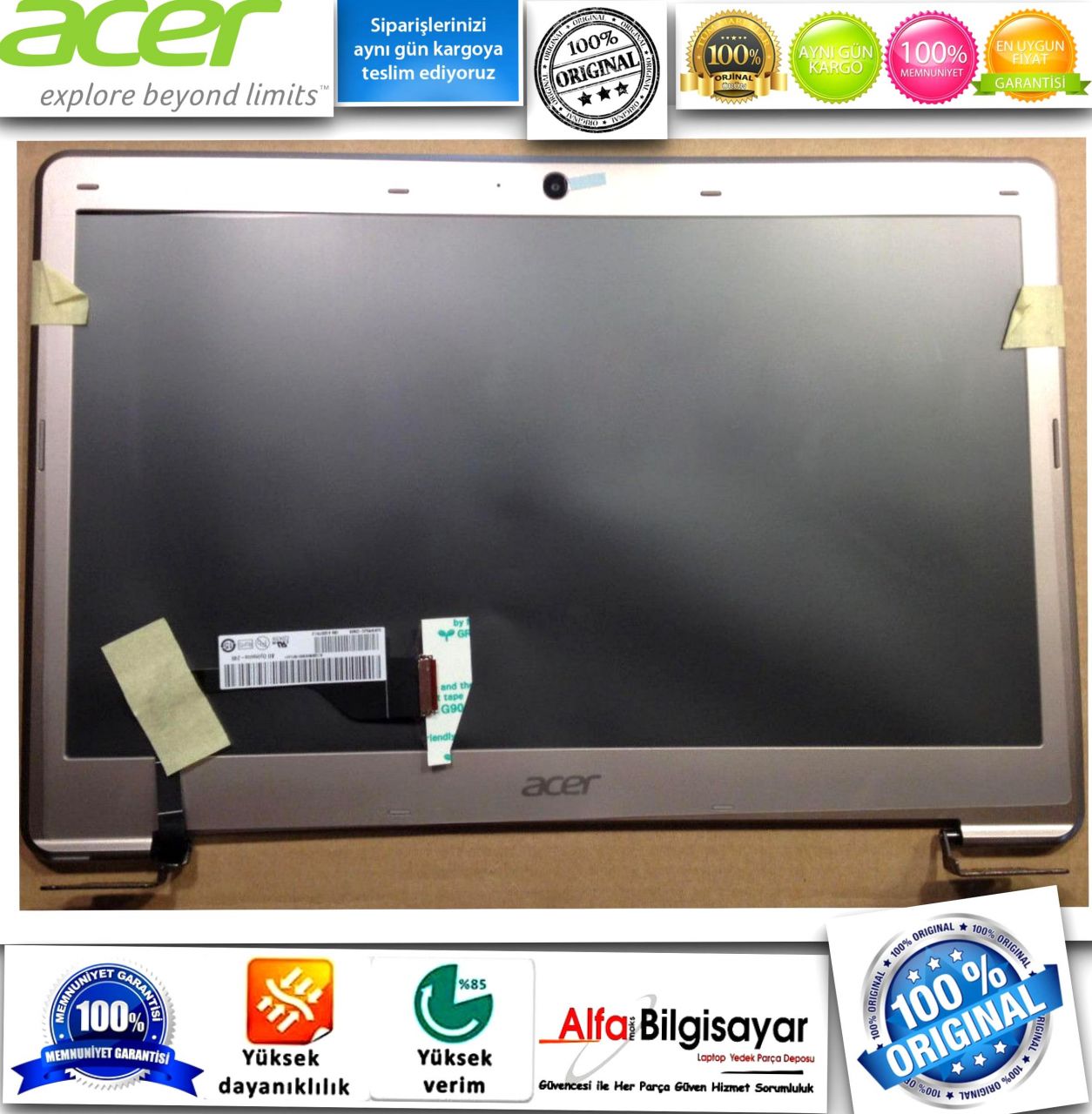 13.3'' Slim led B133XTF01.1 Acer Aspire S3 MS2346 Led Ekran