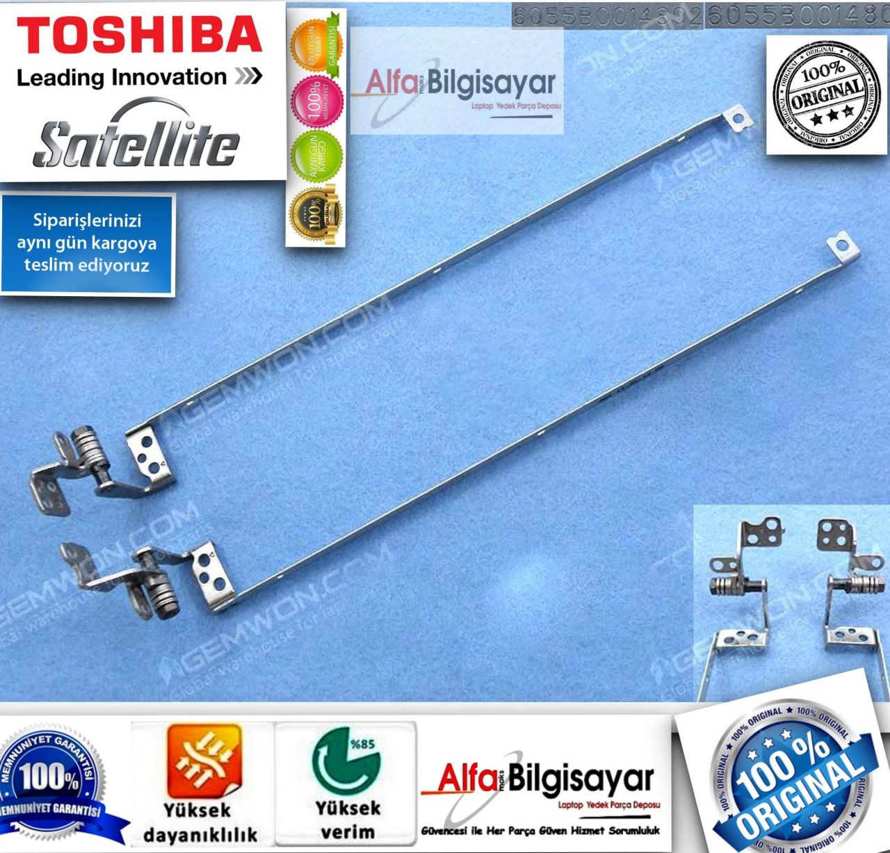 Toshiba Satellite L630 L635 13.3'' 6055B0014802 6055B0014801  menteşe Sag Sol Takım