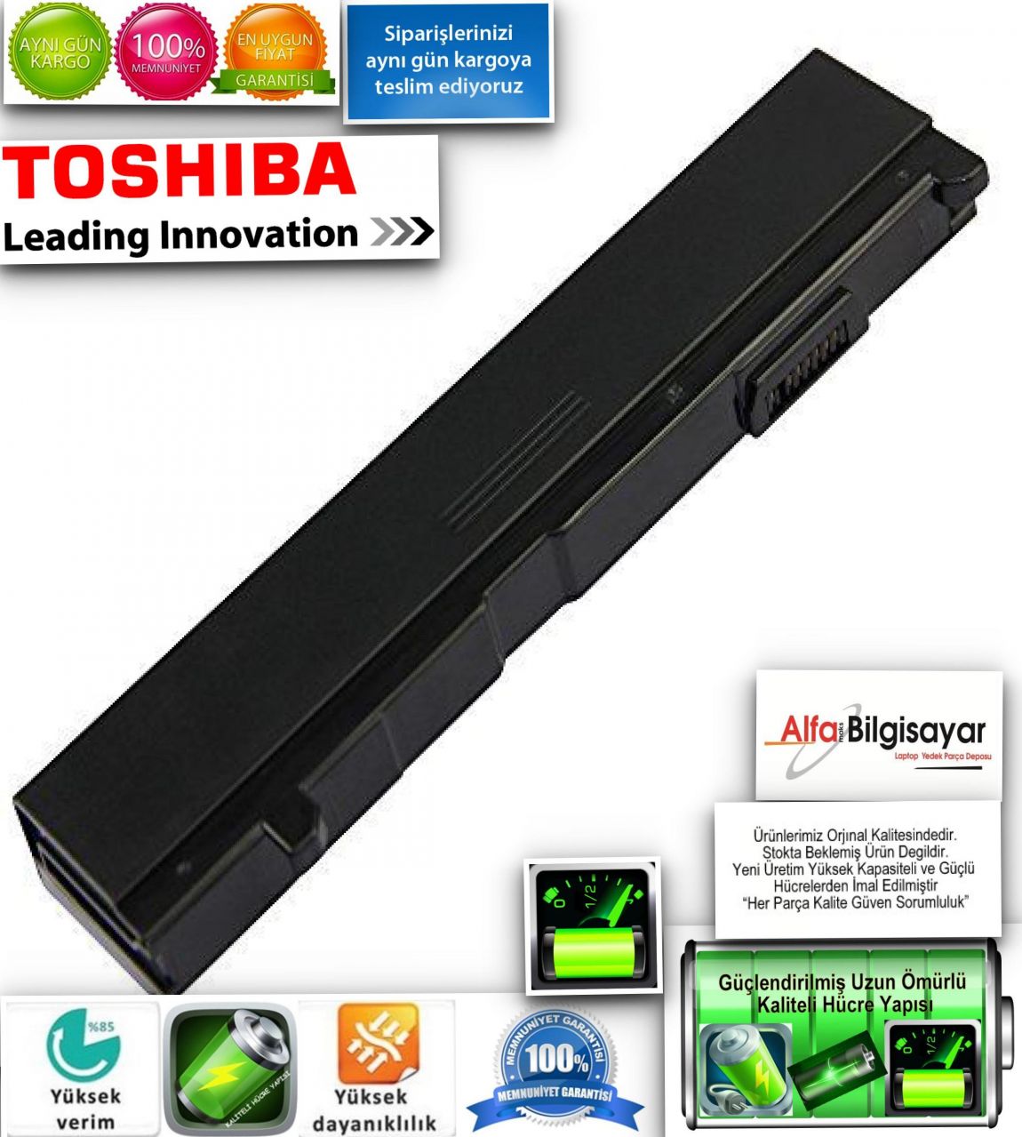 Toshiba PA3465U-1BRS, PA3451U-1BRS, PA3457U-1BRS, PABAS067, Satellite A100, A105, A110, A135, A85, M45, M55, M70, M105, Battery